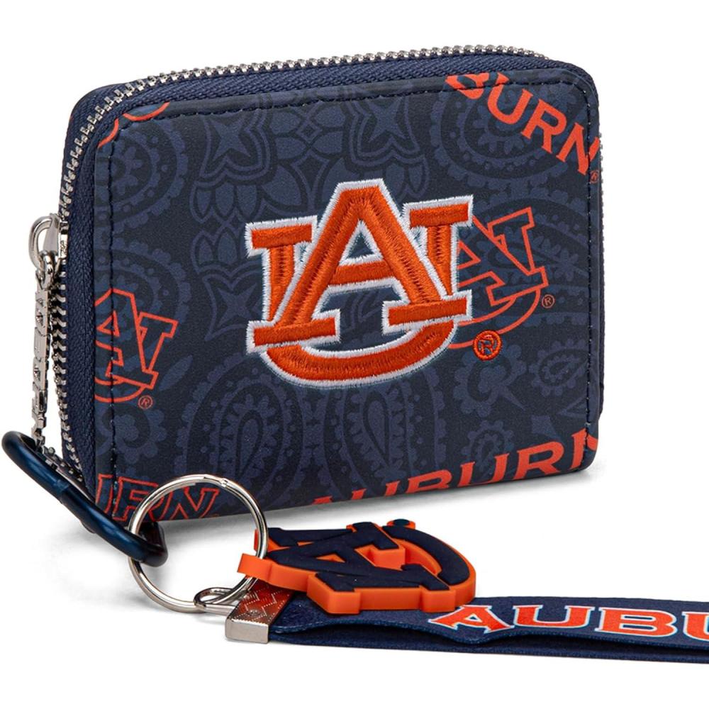 imageMontana West LSU Tigers Zip Around Small Wallet with Wristlet Strap  NCAA College Team Logo Paisley Print Purse for Fans NCLSU012PPAUNavy Blue