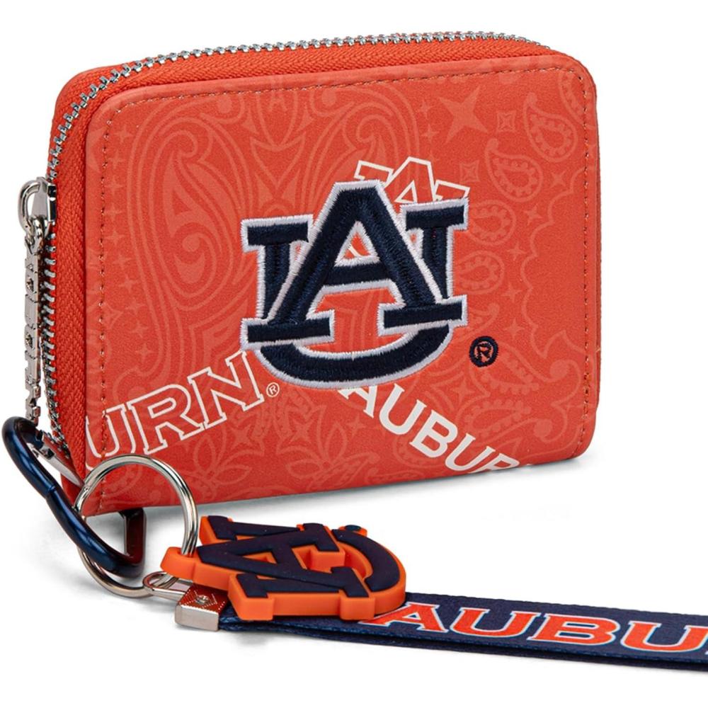 imageMontana West LSU Tigers Zip Around Small Wallet with Wristlet Strap  NCAA College Team Logo Paisley Print Purse for Fans NCLSU012PPAUOrange