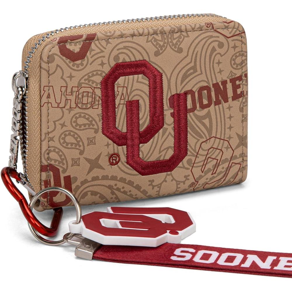 imageMontana West LSU Tigers Zip Around Small Wallet with Wristlet Strap  NCAA College Team Logo Paisley Print Purse for Fans NCLSU012PPOUApricot