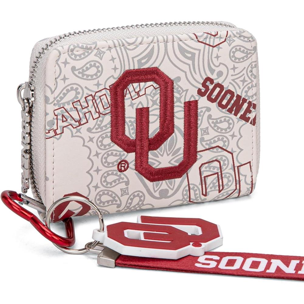 imageMontana West LSU Tigers Zip Around Small Wallet with Wristlet Strap  NCAA College Team Logo Paisley Print Purse for Fans NCLSU012PPOUBeige