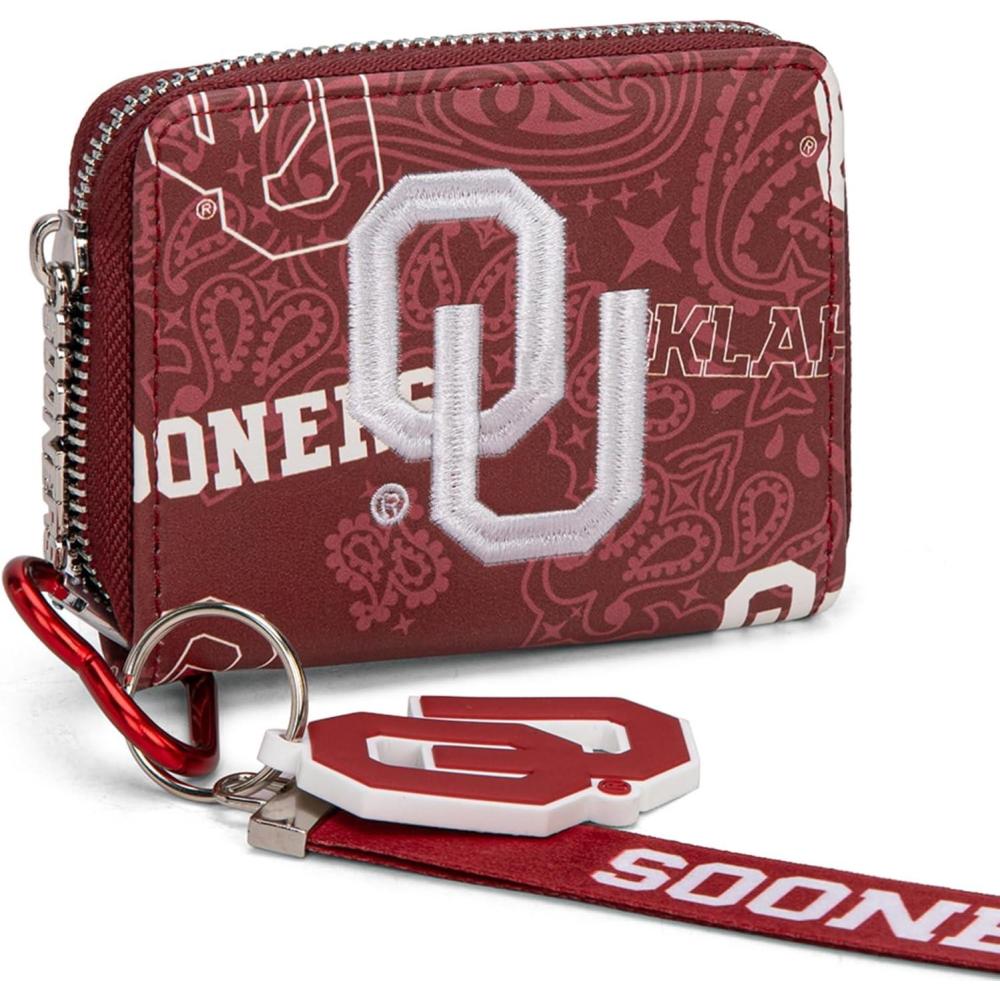 imageMontana West LSU Tigers Zip Around Small Wallet with Wristlet Strap  NCAA College Team Logo Paisley Print Purse for Fans NCLSU012PPOURed