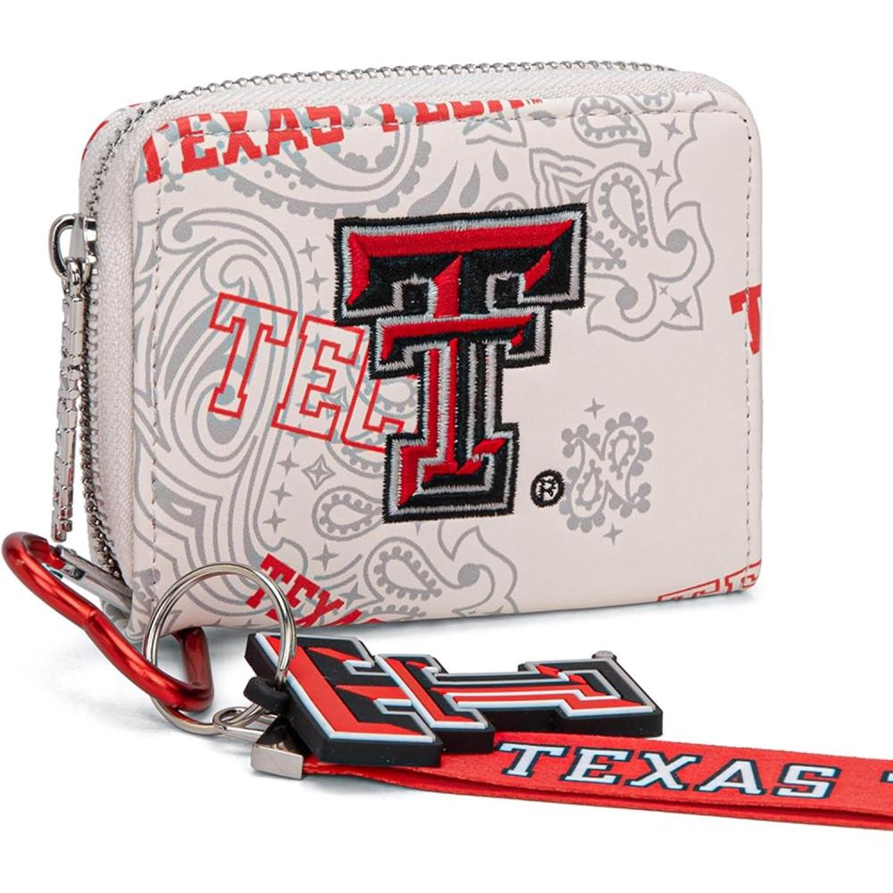imageMontana West LSU Tigers Zip Around Small Wallet with Wristlet Strap  NCAA College Team Logo Paisley Print Purse for Fans NCLSU012PPTTUBeige