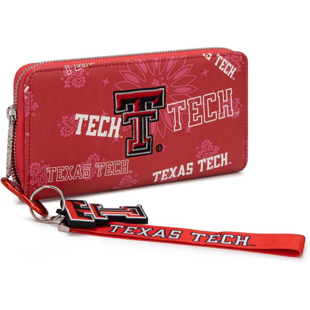 imageMontana West NCAA Team Officially Licensed Wristlet Purse for Women Stadium Wristlet Clutch with Keychain Small Game DayTtured