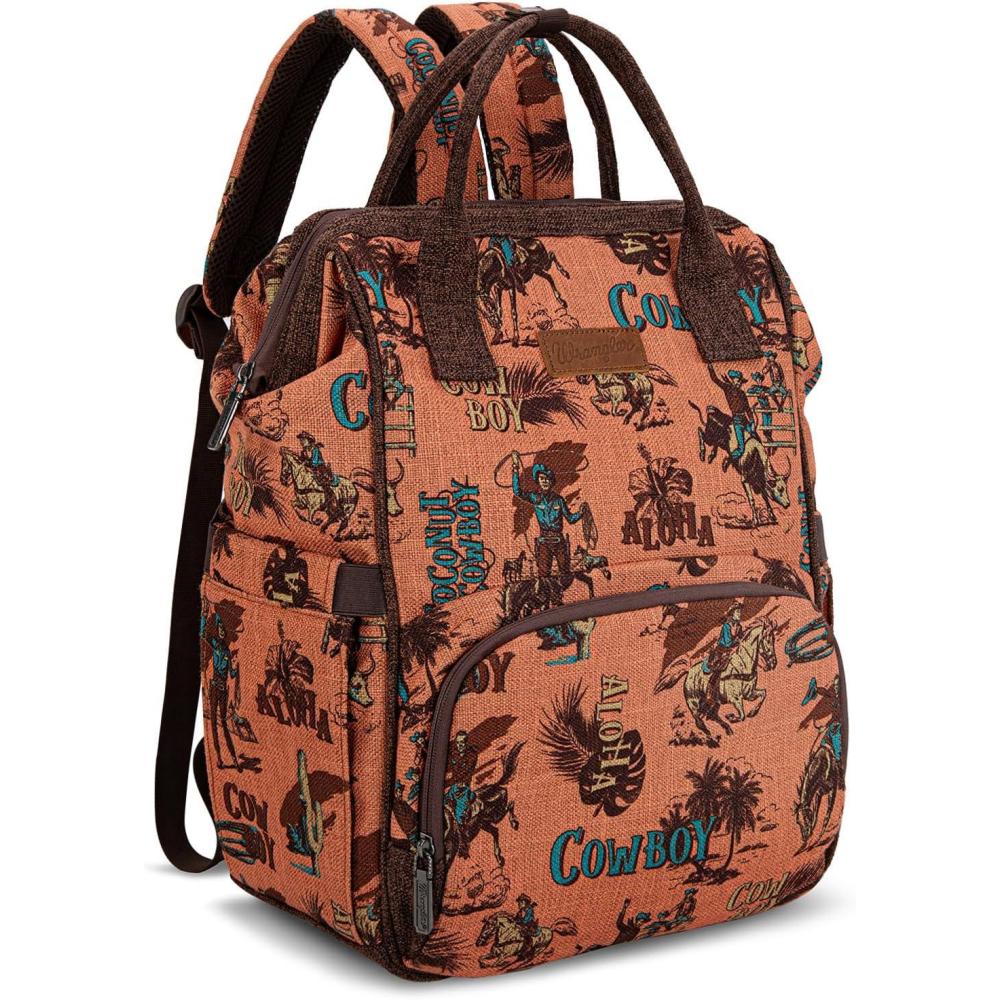 imageMontana West Wrangler Backpack for Women Western Casual Daypack for College Travel WorkCowboy Brown