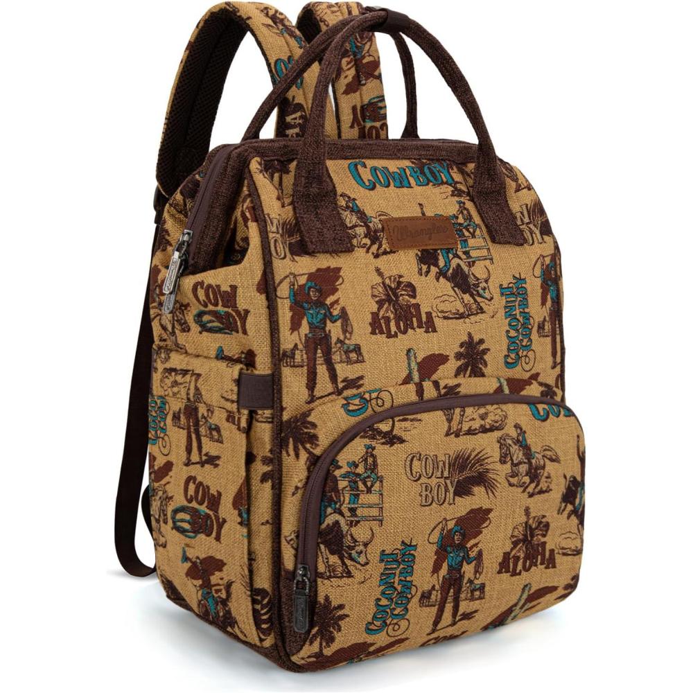 imageMontana West Wrangler Backpack for Women Western Casual Daypack for College Travel WorkCowboy Mellow Yellow