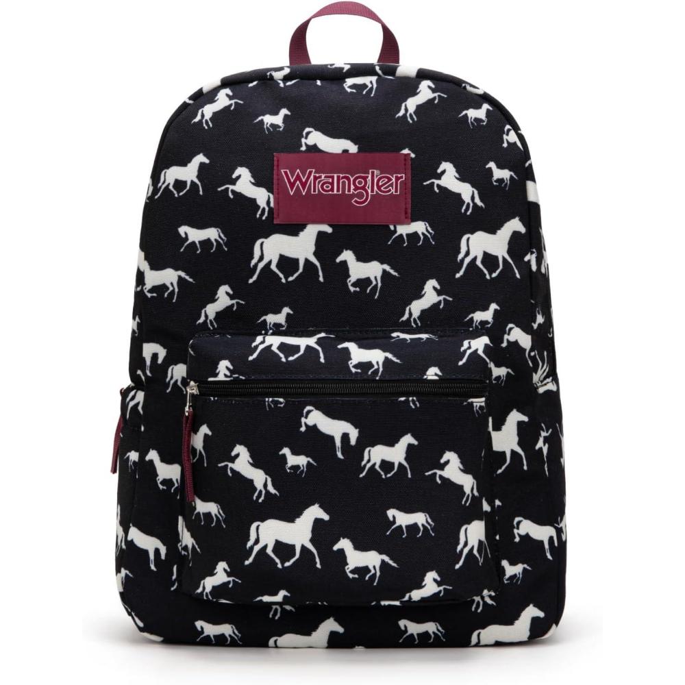 imageMontana West Wrangler Lightweight Backpack for Women Water Resistant 800D Casual Daypack for College Commute Travel amp GymHorse Print