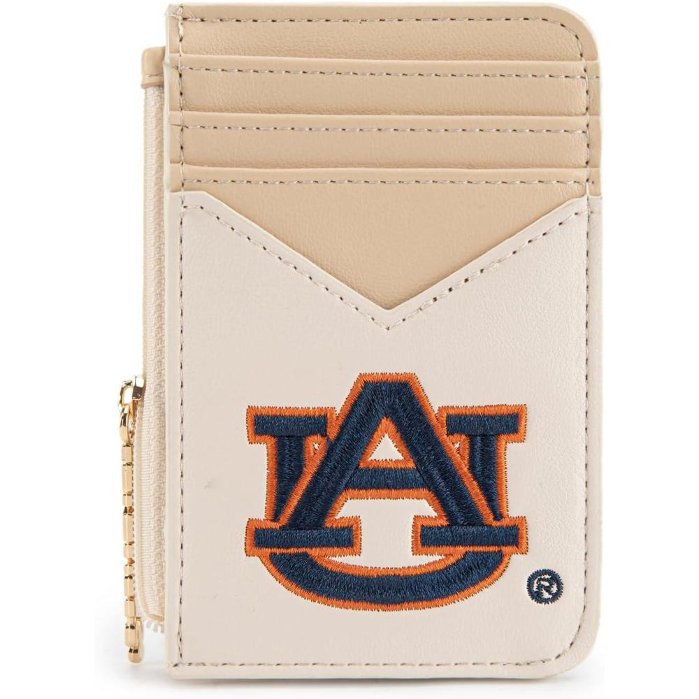 imageNCAA Licensed Slim RFID Blocking Card Holder Official Arkansas Razorbacks Slim Wallet with Keychain Leather Wallets Compact Comfortable Officially Licensed Stamped Logo Black NCAFU021BKAUApricot