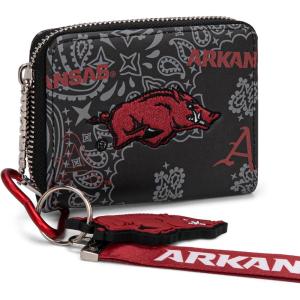 Montana West LSU Tigers Zip Around Small Wallet with Wristlet Strap – NCAA College Team Logo Paisley Print Purse for Fans NC-LSU012PP(AFU-Black)