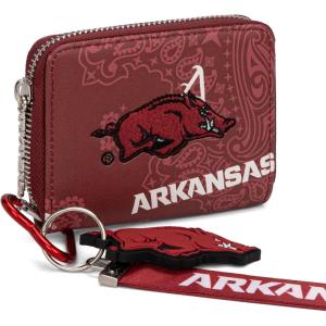 Montana West LSU Tigers Zip Around Small Wallet with Wristlet Strap – NCAA College Team Logo Paisley Print Purse for Fans NC-LSU012PP(AFU-Red)