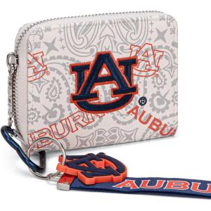 Montana West LSU Tigers Zip Around Small Wallet with Wristlet Strap – NCAA College Team Logo Paisley Print Purse for Fans NC-LSU012PP(AU-Beige)