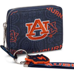 Montana West LSU Tigers Zip Around Small Wallet with Wristlet Strap – NCAA College Team Logo Paisley Print Purse for Fans NC-LSU012PP(AU-Navy Blue)