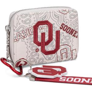Montana West LSU Tigers Zip Around Small Wallet with Wristlet Strap – NCAA College Team Logo Paisley Print Purse for Fans NC-LSU012PP(OU-Beige)