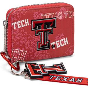 Montana West LSU Tigers Zip Around Small Wallet with Wristlet Strap – NCAA College Team Logo Paisley Print Purse for Fans NC-LSU012PP(TTU-Red)