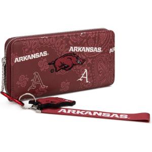Montana West NCAA Team Officially Licensed Wristlet Purse for Women, Stadium Wristlet Clutch with Keychain, Small Game Day(Afu-black)
