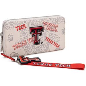 Montana West NCAA Team Officially Licensed Wristlet Purse for Women, Stadium Wristlet Clutch with Keychain, Small Game Day(Ttu-beige)