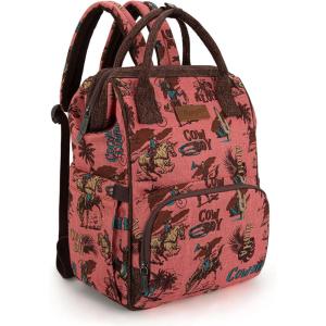 Montana West Wrangler Backpack for Women Western Casual Daypack for College Travel Work(Cowboy Hot Pink)