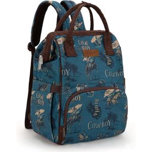 Montana West Wrangler Backpack for Women Western Casual Daypack for College Travel Work(Cowboy Jean)