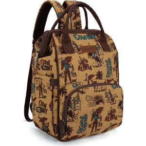 Montana West Wrangler Backpack for Women Western Casual Daypack for College Travel Work(Cowboy Mellow Yellow)