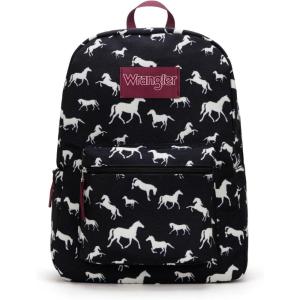 Montana West Wrangler Lightweight Backpack for Women Water Resistant 800D Casual Daypack for College, Commute, Travel & Gym(Horse Print)