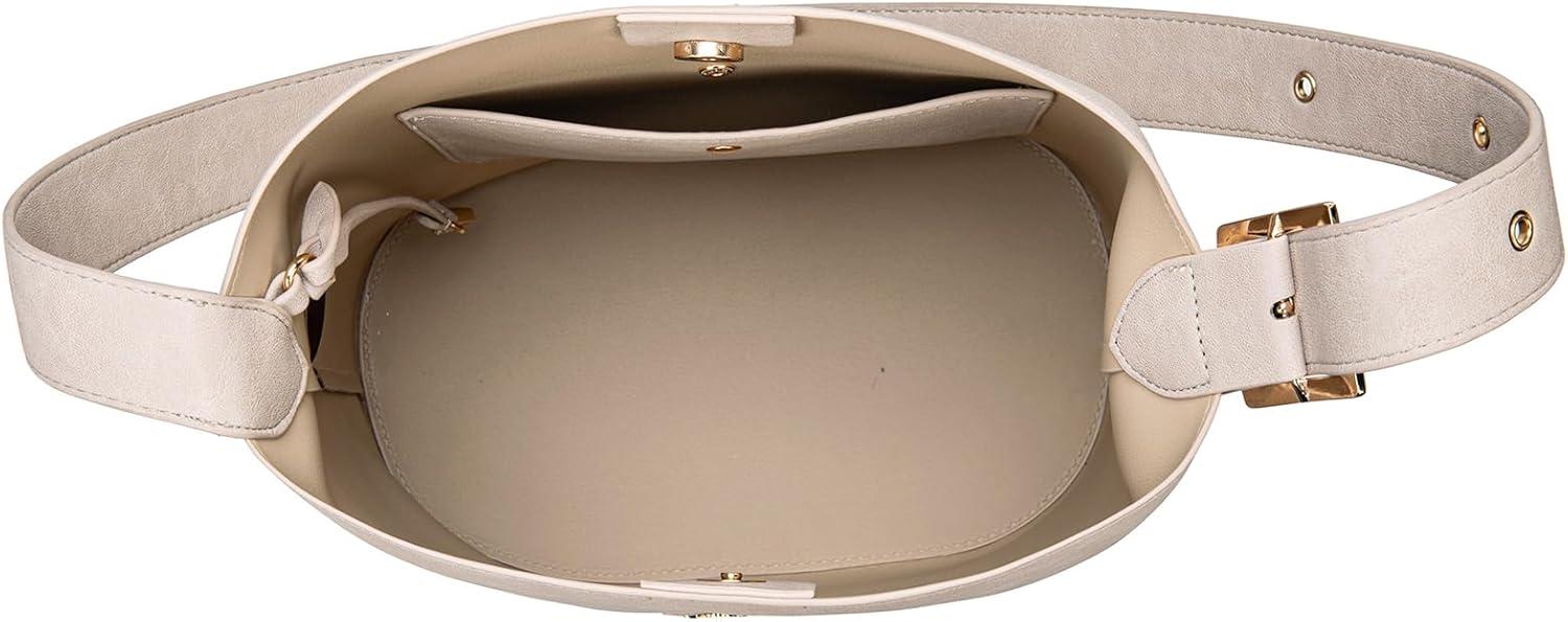 imageMontana West Medium Hobo Shoulder Bag for Women 2PCS Slouchy Crossbody Purse with Zipper Pouch Casual Bucket HandbagBeige