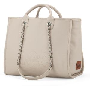x Lee Large Shoulder Tote Bag for Women Vegan Leather Top-Handle Bag(Tan)