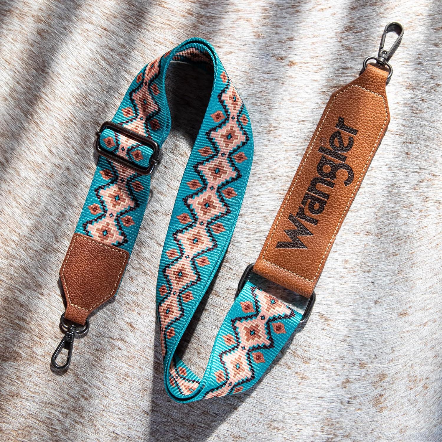 imageWrangler Aztec Tote Bag for Women Boho Shoulder Purses and Western Handbags Boho WesternElegant Turquoiseguitar Strap M