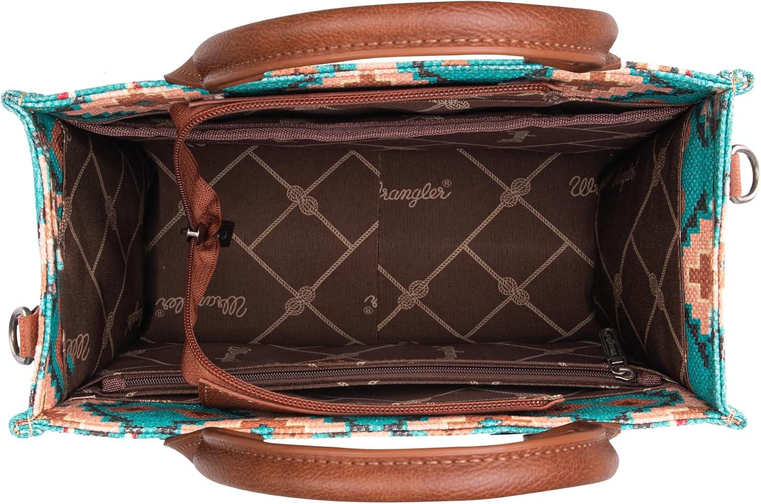 imageWrangler Aztec Tote Bag for Women Boho Shoulder Purses and Western Handbags Boho WesternElegant Turquoiseguitar Strap M