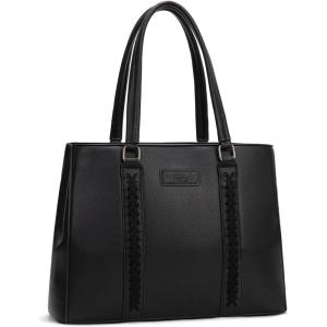 Montana West Wrangler Tote Bag for Women, Double Compartment Purse,Whipstitch Handbag fit for 13.5″ Laptop(Black)