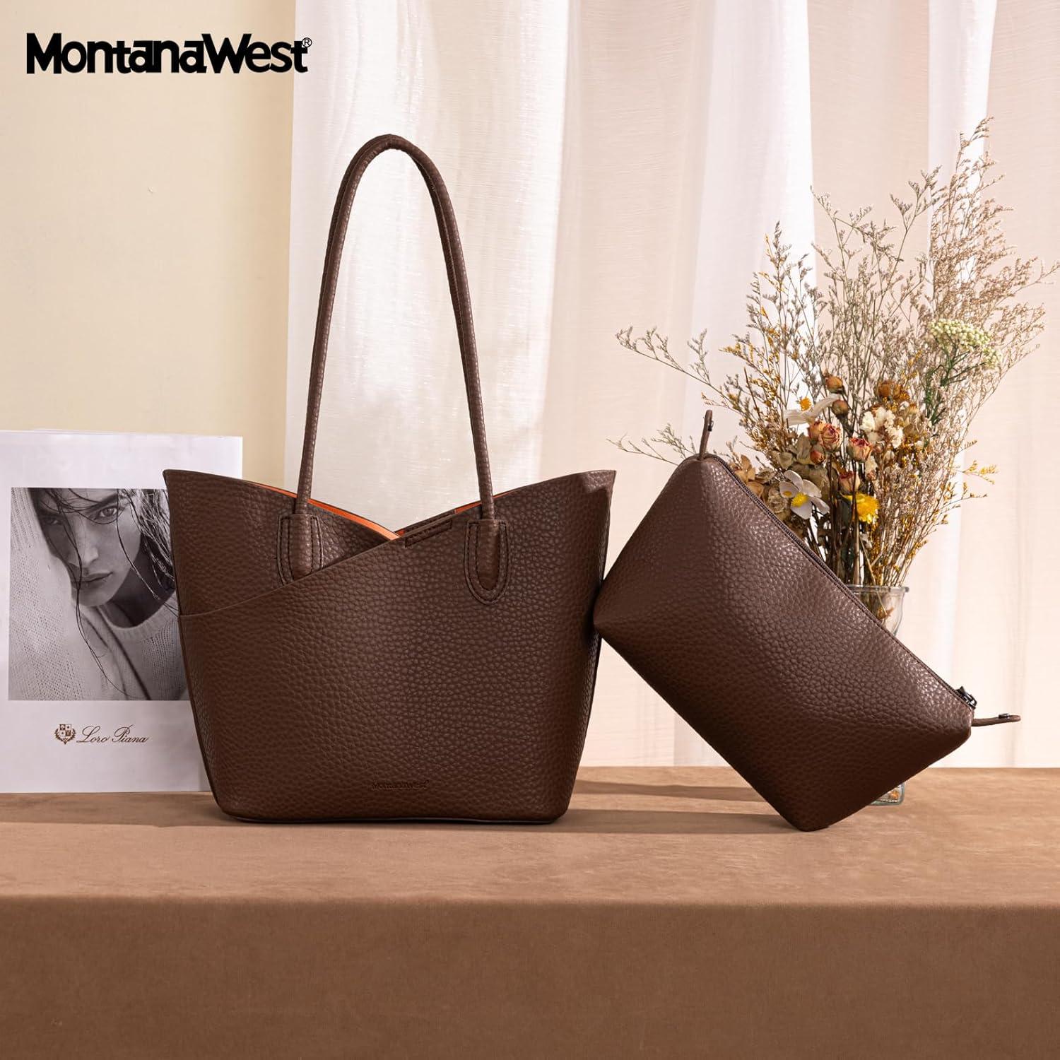 imageMontana West Tote Bag for Women Hobo Shoulder Purses and HandbagsDark Coffee