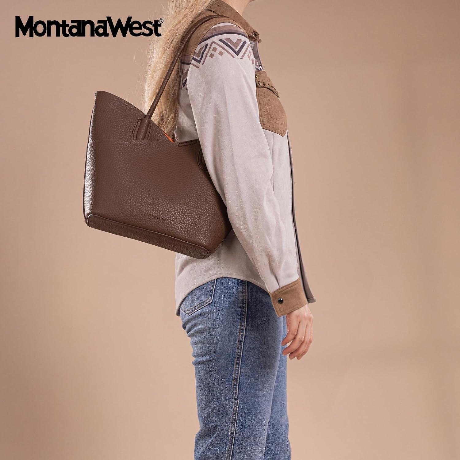 imageMontana West Tote Bag for Women Hobo Shoulder Purses and HandbagsDark Coffee