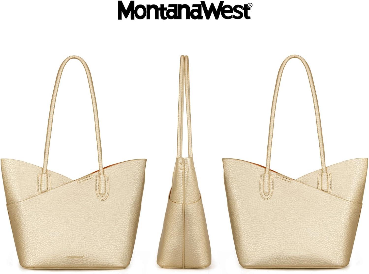 imageMontana West Tote Bag for Women Hobo Shoulder Purses and HandbagsLight Gold