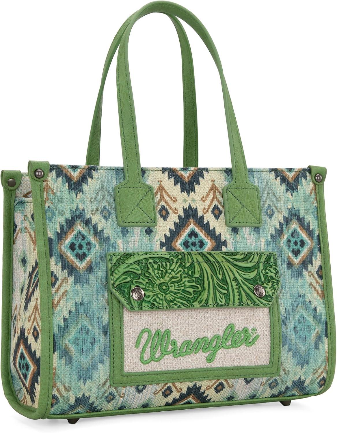 imageMontana West Wrangler Aztec Tote Bag for Women Western Purses and HandbagsGreen
