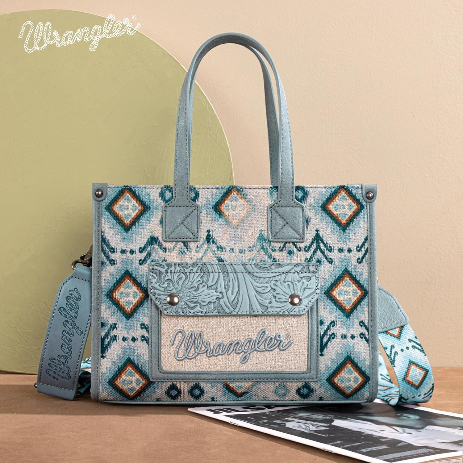 imageMontana West Wrangler Aztec Tote Bag for Women Western Purses and HandbagsNavy