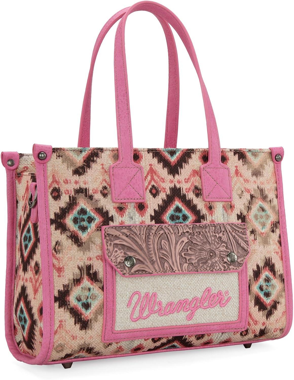 imageMontana West Wrangler Aztec Tote Bag for Women Western Purses and HandbagsPink