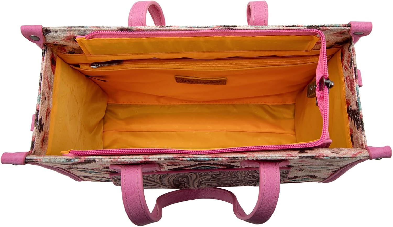 imageMontana West Wrangler Aztec Tote Bag for Women Western Purses and HandbagsPink