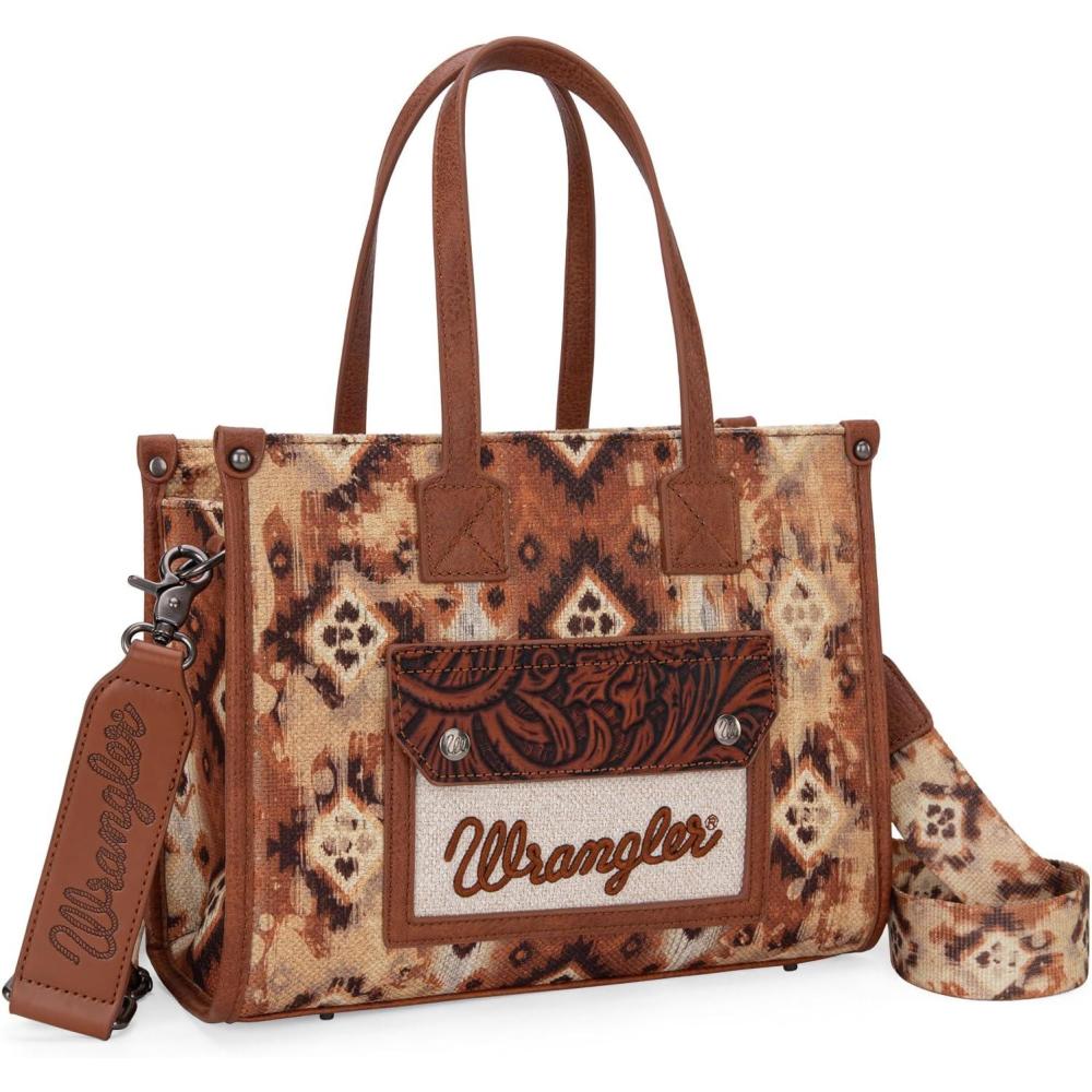 imageMontana West Wrangler Aztec Tote Bag for Women Western Purses and HandbagsBrown