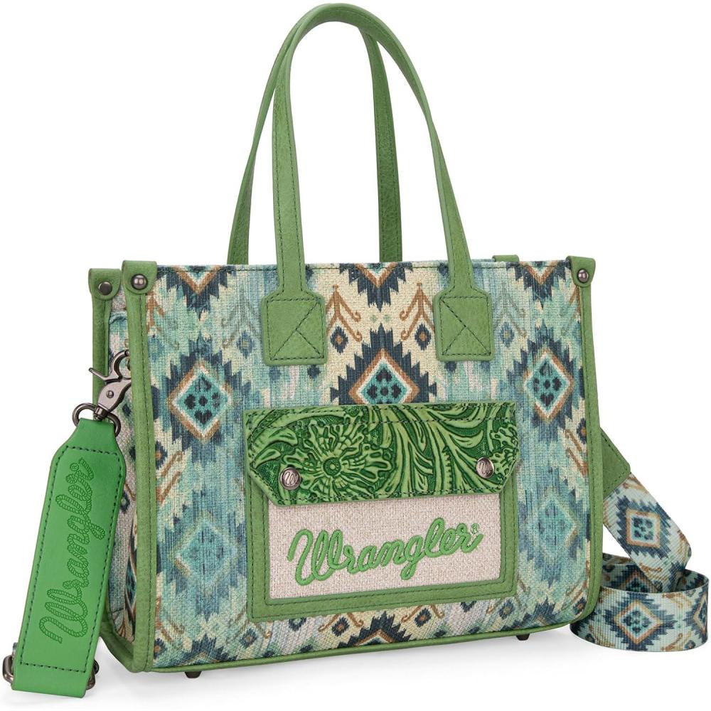 imageMontana West Wrangler Aztec Tote Bag for Women Western Purses and HandbagsGreen