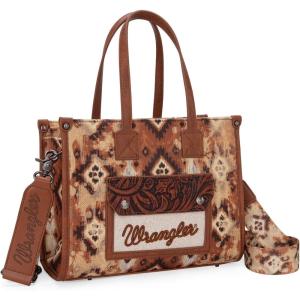 Montana West Wrangler Aztec Tote Bag for Women Western Purses and Handbags(Brown)