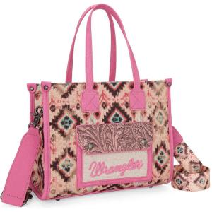 Montana West Wrangler Aztec Tote Bag for Women Western Purses and Handbags(Pink)