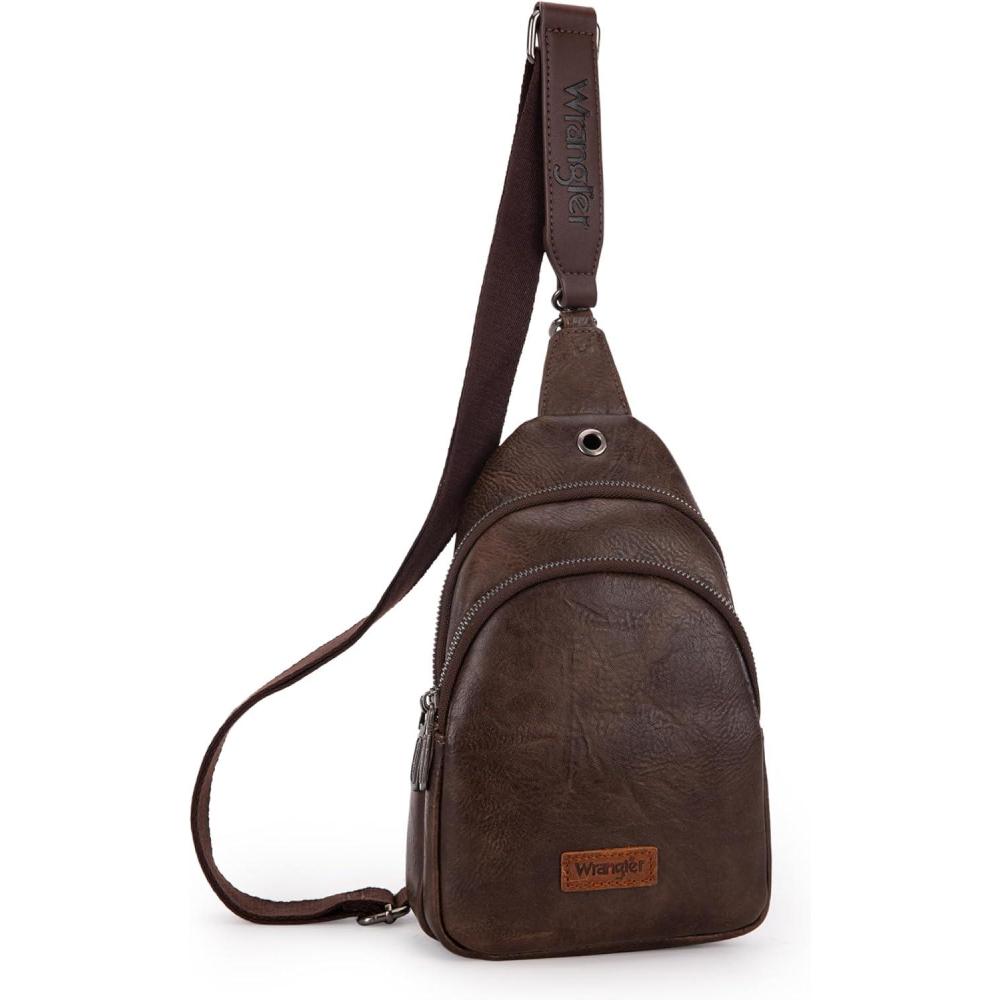 imageWrangler Western Crossbody Sling Bags for Women Backpack Chest Bag for Travel Daily Use and Gifts  Leopard and Cow PrintCoffee