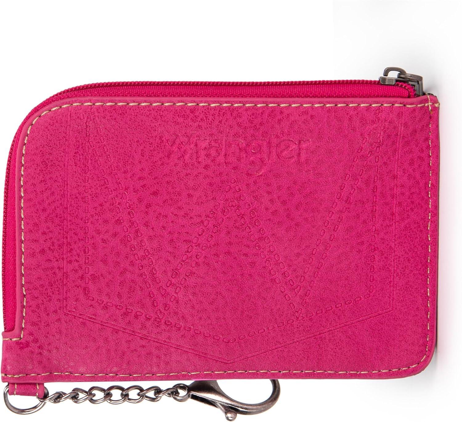 imageMontana West Wrangler Cow Print Wallets for Women Boho Western Card Holder WG133W005TNAngel Diamond Hot Pink