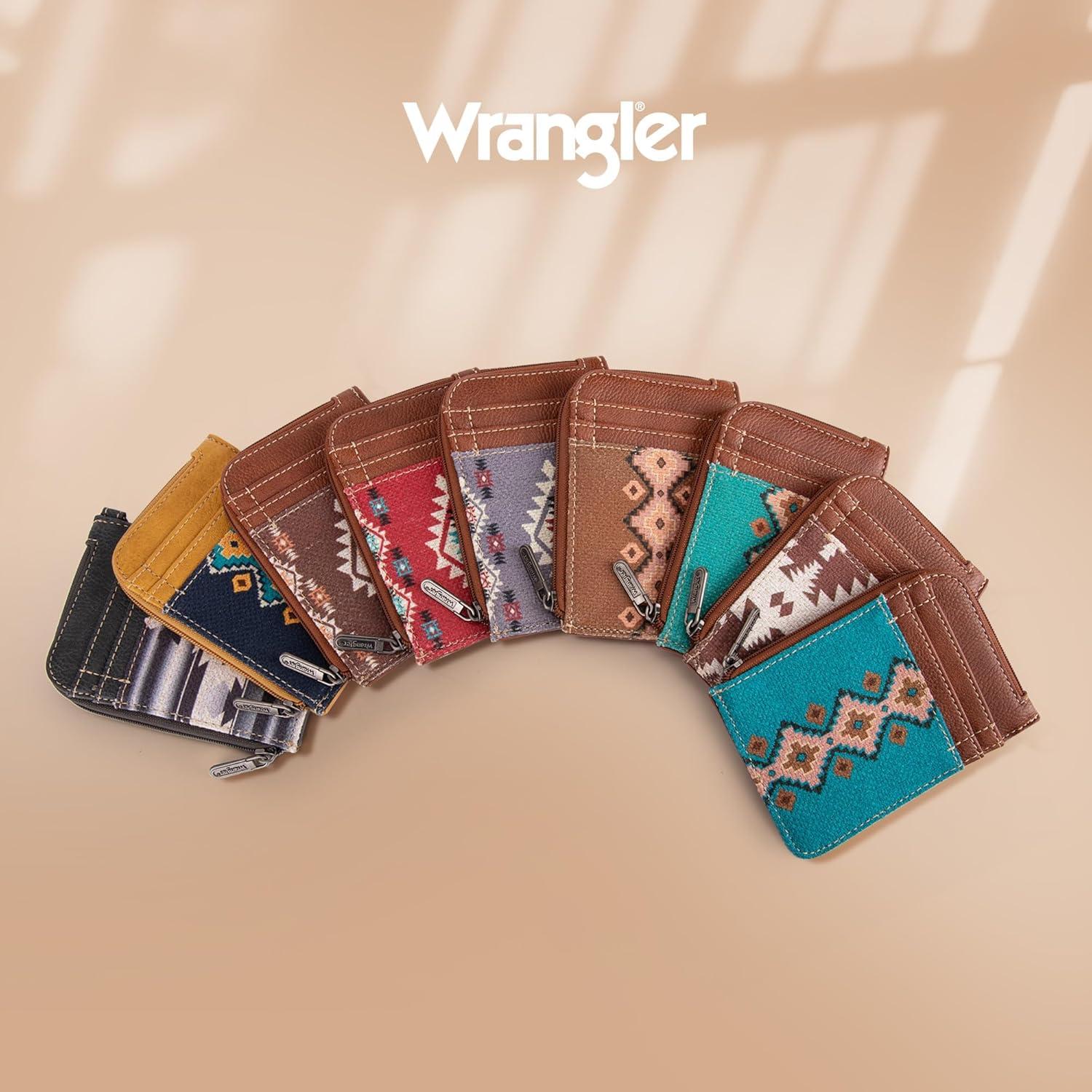 imageMontana West Wrangler Cow Print Wallets for Women Boho Western Card Holder WG133W005TNAngel Diamond Turquoise