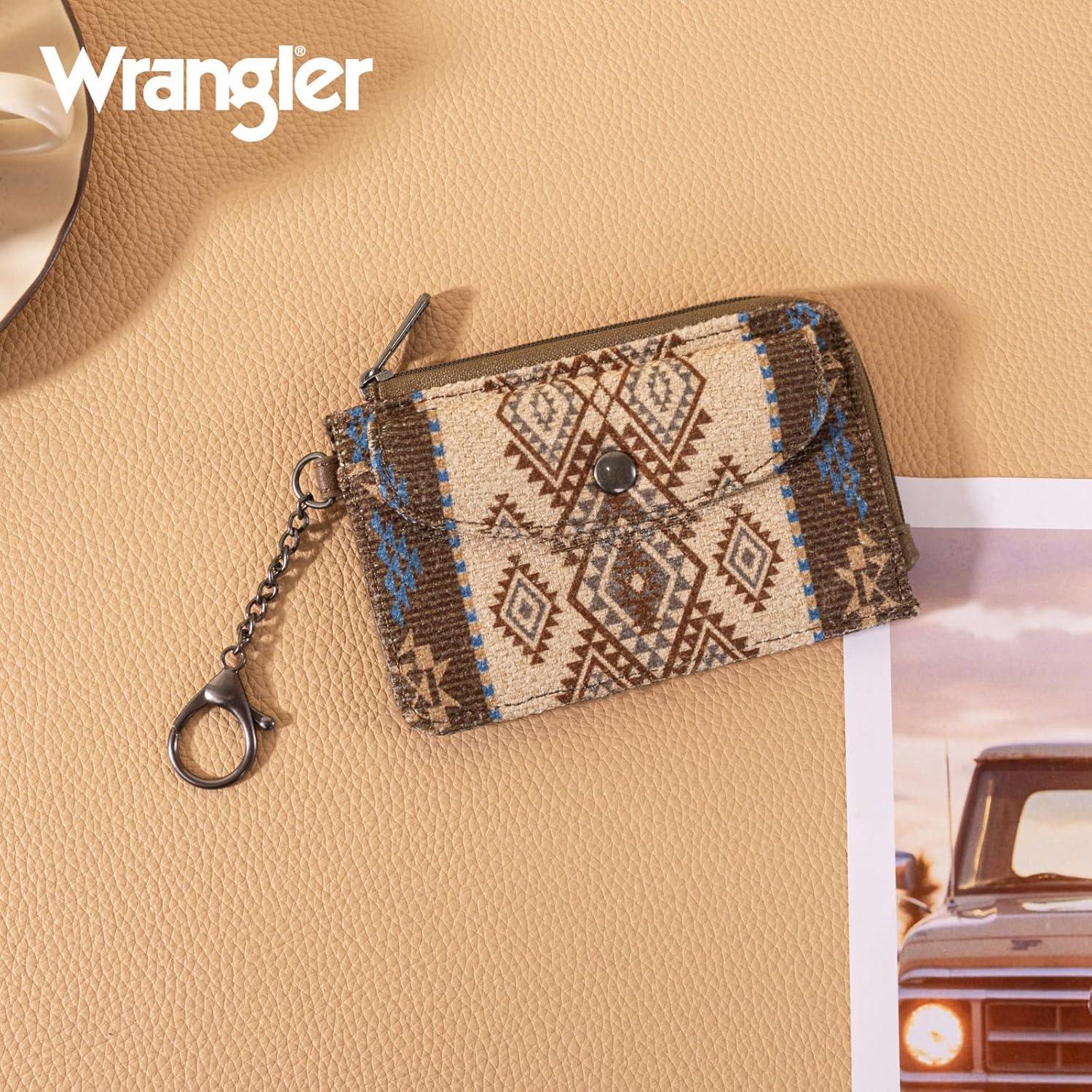 imageMontana West Wrangler Cow Print Wallets for Women Boho Western Card Holder WG133W005TNAztec Coffee