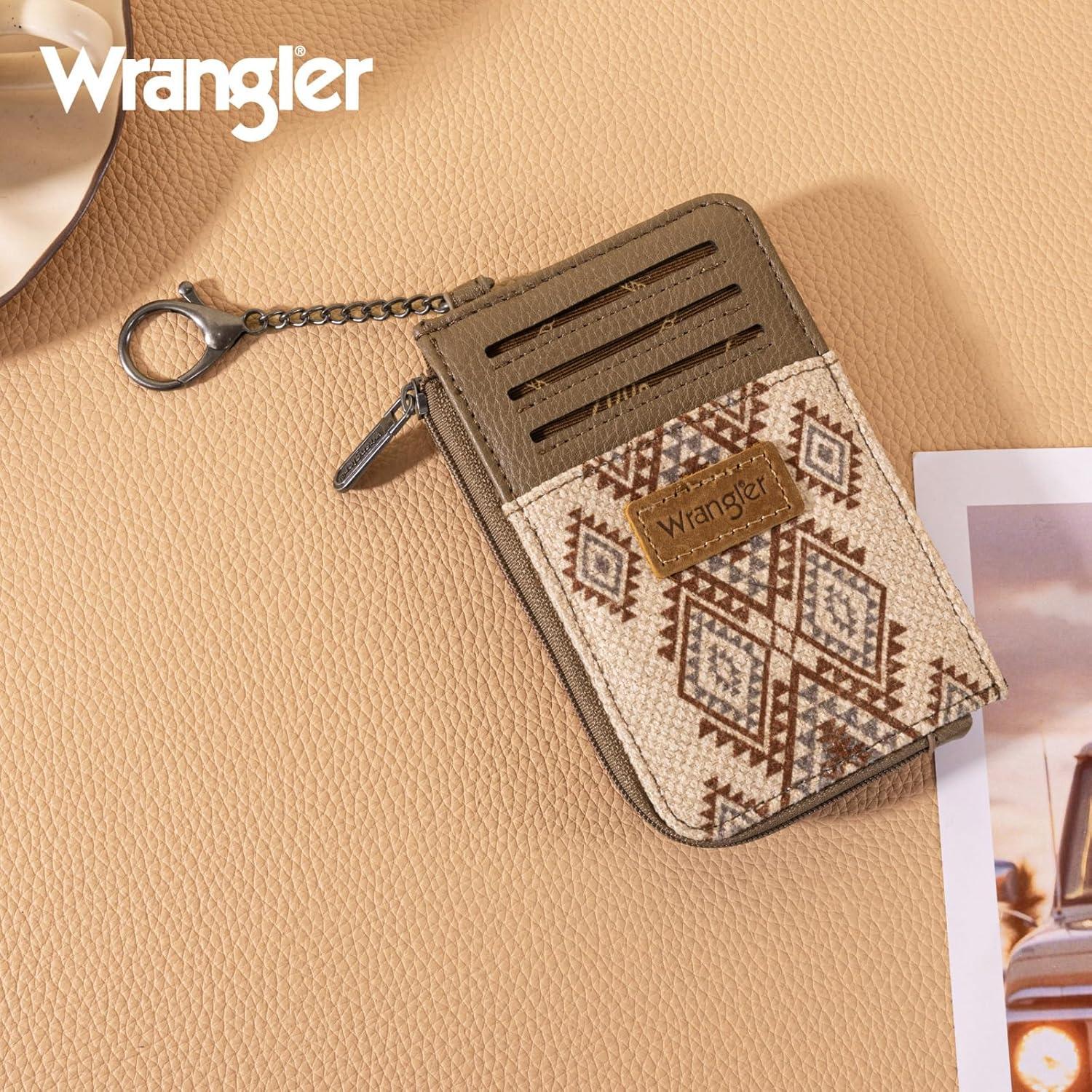 imageMontana West Wrangler Cow Print Wallets for Women Boho Western Card Holder WG133W005TNAztec Coffee
