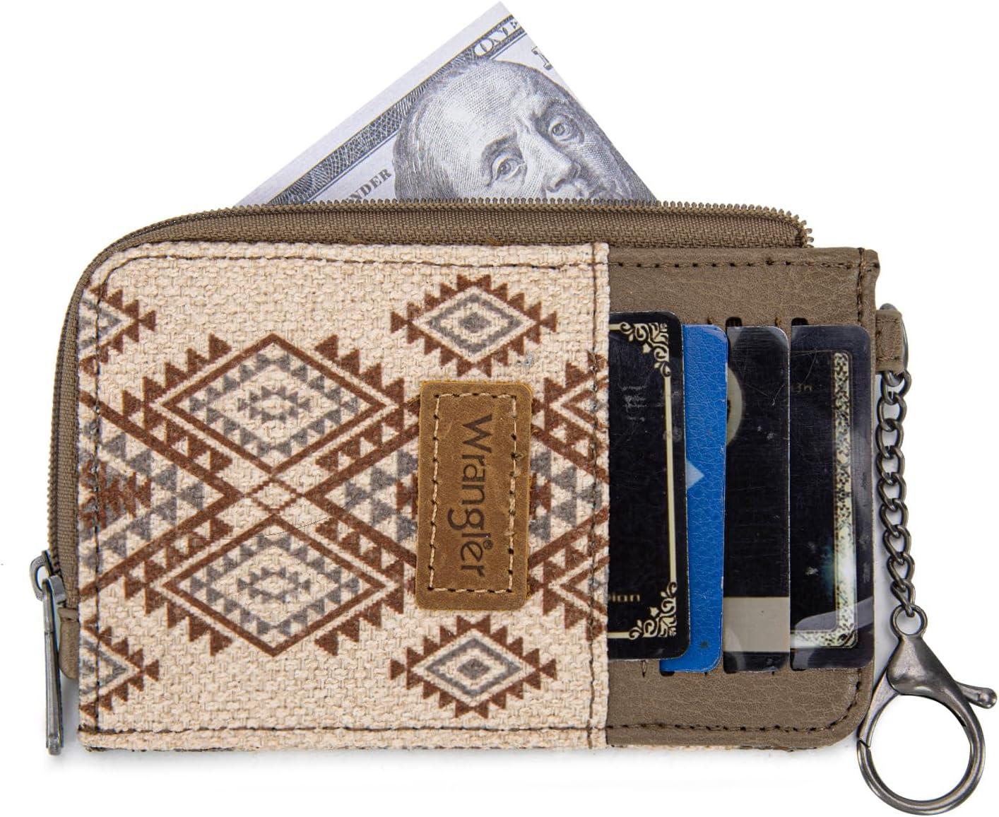 imageMontana West Wrangler Cow Print Wallets for Women Boho Western Card Holder WG133W005TNAztec Coffee