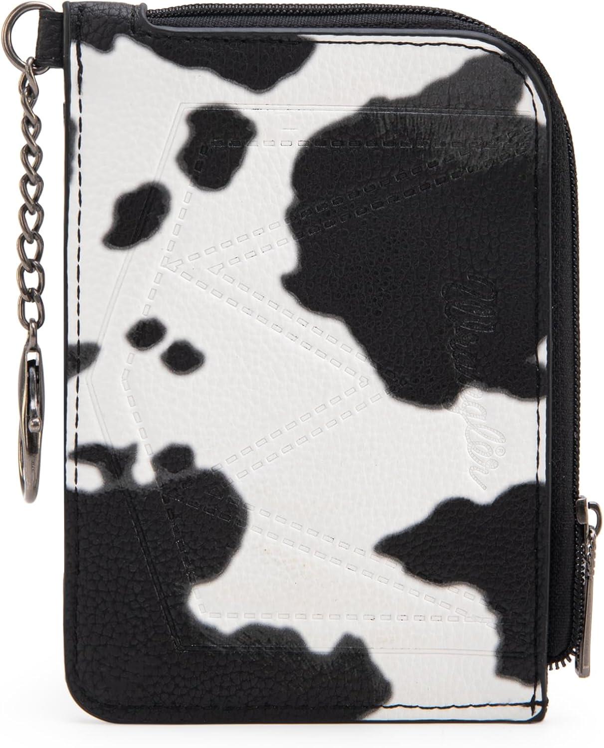 imageMontana West Wrangler Cow Print Wallets for Women Boho Western Card Holder WG133W005TNCow Print Black