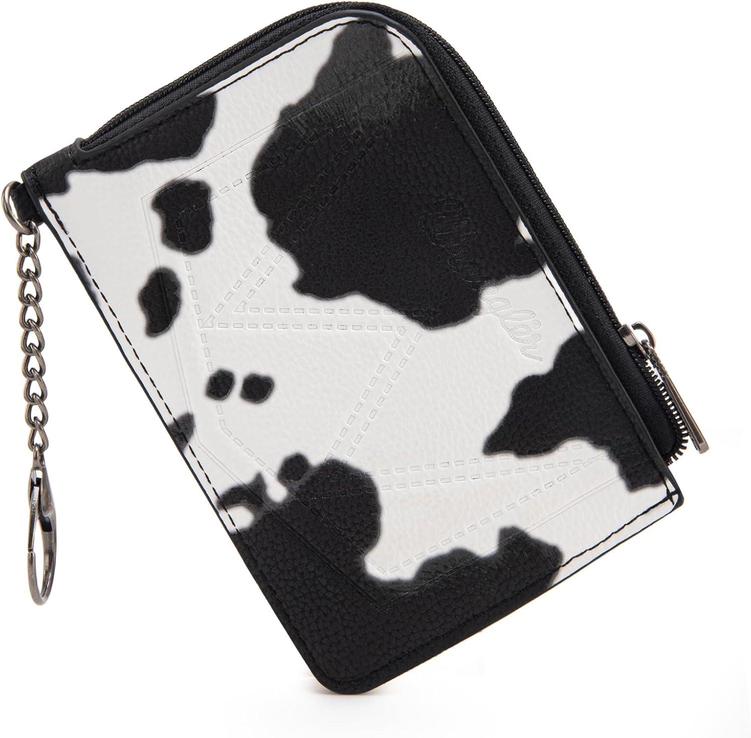 imageMontana West Wrangler Cow Print Wallets for Women Boho Western Card Holder WG133W005TNCow Print Black