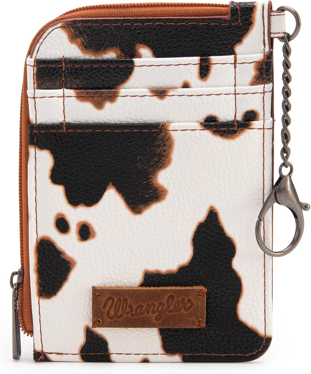 imageMontana West Wrangler Cow Print Wallets for Women Boho Western Card Holder WG133W005TNCow Print Brown