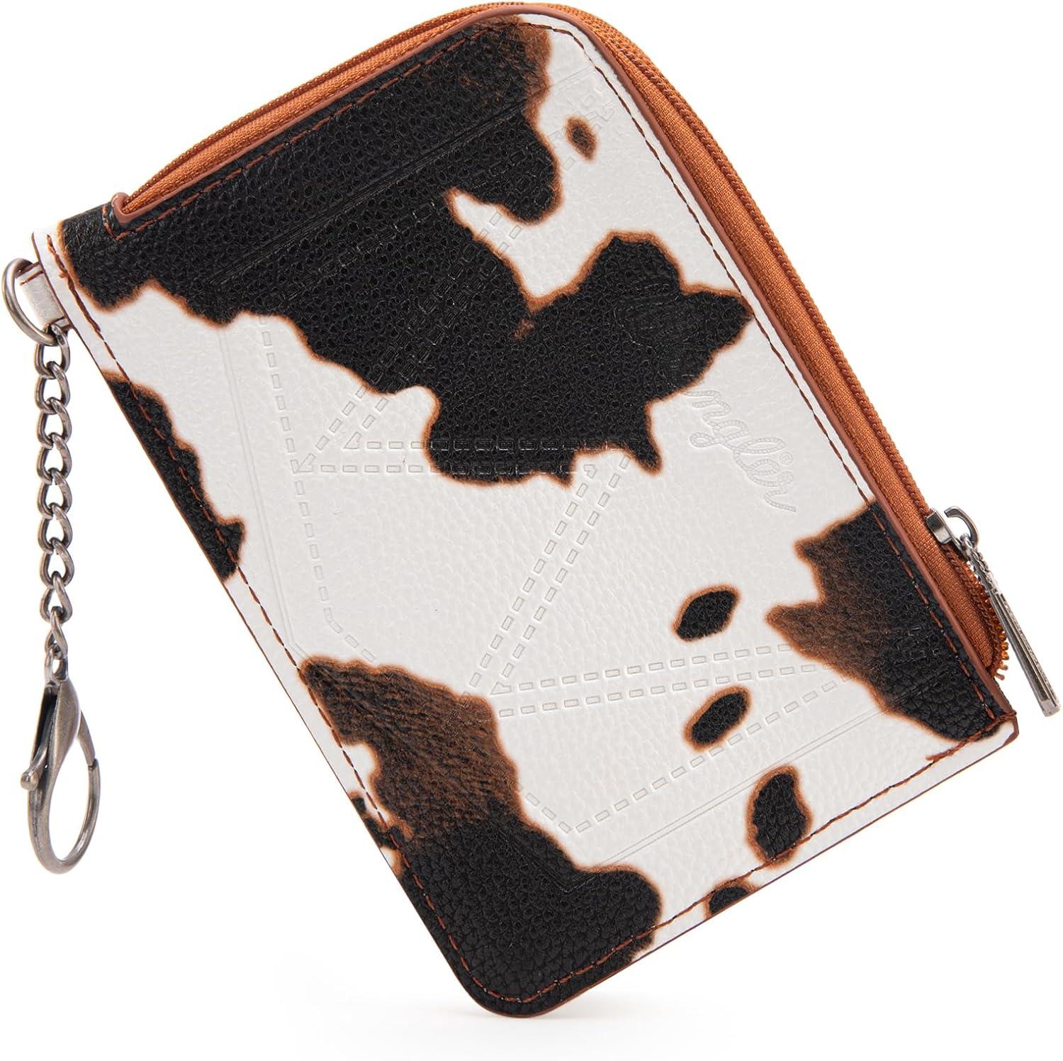 imageMontana West Wrangler Cow Print Wallets for Women Boho Western Card Holder WG133W005TNCow Print Brown