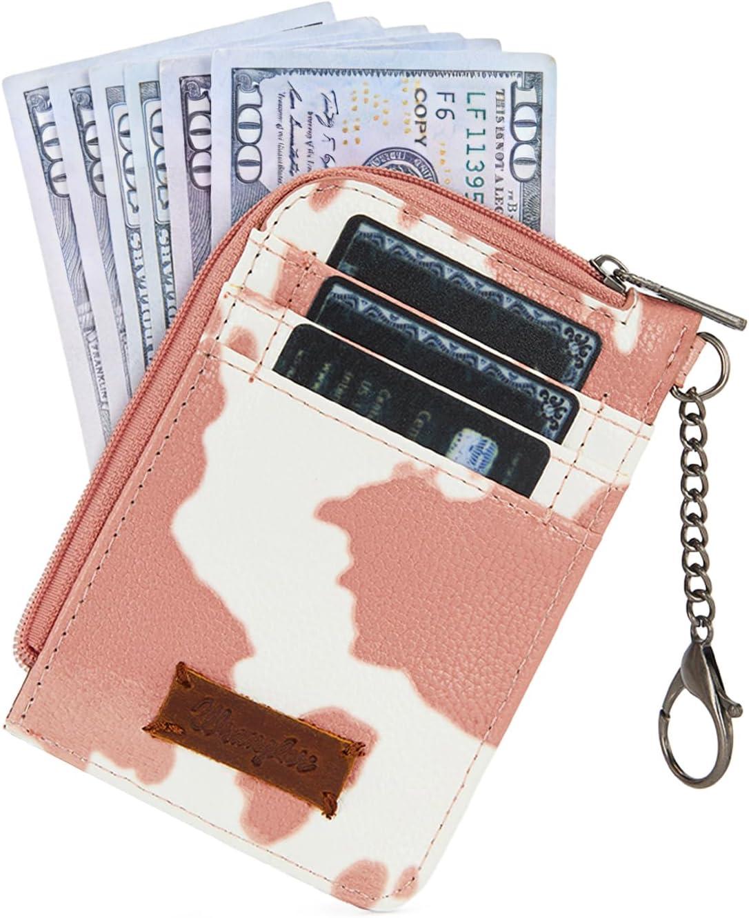 imageMontana West Wrangler Cow Print Wallets for Women Boho Western Card Holder WG133W005TNCow Print Light Pink
